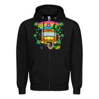 Black st. patricks day school bus Zipper Hoodie - SublimationCraftShop