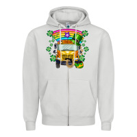 Dove Grey st. patricks day school bus Zipper Hoodie - SublimationCraftShop