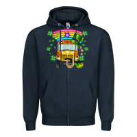 Navy st. patricks day school bus Zipper Hoodie - SublimationCraftShop