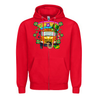 Red st. patricks day school bus Zipper Hoodie - SublimationCraftShop