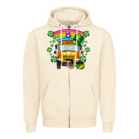 Sandshell st. patricks day school bus Zipper Hoodie - SublimationCraftShop