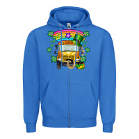 True Royal st. patricks day school bus Zipper Hoodie - SublimationCraftShop