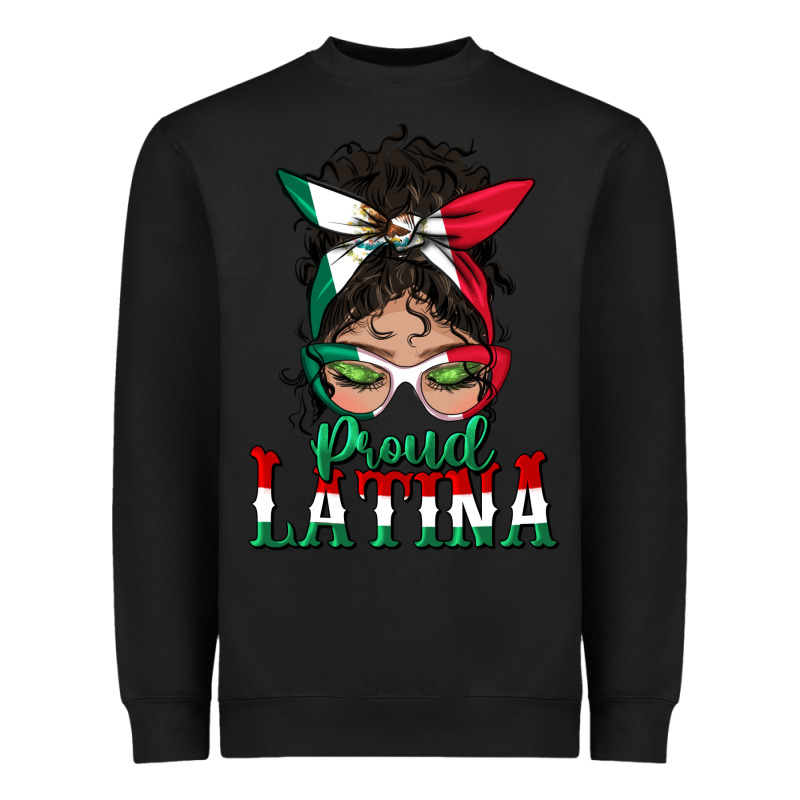 Proud Latina Messy Bun Mama Heavyweight Sweatshirt by BundleAndBundleShop | Teevron