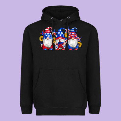 American Flag Gnomes Sunflowers Star Heavyweight Hoodie Designed By Artiststas