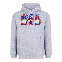 Heather Grey american flag gnomes sunflowers star Heavyweight Hoodie - Artiststas