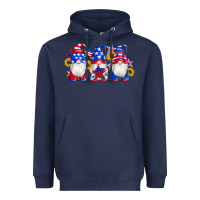 Navy american flag gnomes sunflowers star Heavyweight Hoodie - Artiststas
