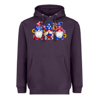 Plum american flag gnomes sunflowers star Heavyweight Hoodie - Artiststas
