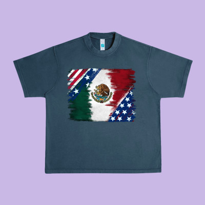 Mexican With American Flag Urban Heavy Tee Designed By Ranaportraitstore