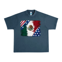 Midnight Navy Mexican With American Flag Urban Heavy Tee - RanaPortraitStore