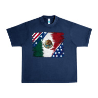 Navy Mexican With American Flag Urban Heavy Tee - RanaPortraitStore