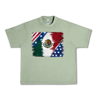 Oil Green Mexican With American Flag Urban Heavy Tee - RanaPortraitStore