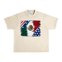 Sandshell Mexican With American Flag Urban Heavy Tee - RanaPortraitStore