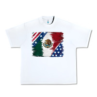 White Mexican With American Flag Urban Heavy Tee - RanaPortraitStore