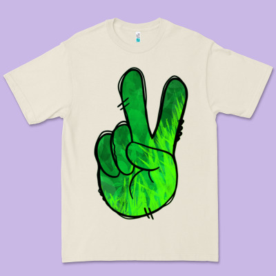 Green Peace Sign Premium Tee Designed By Jasminsmagicworld