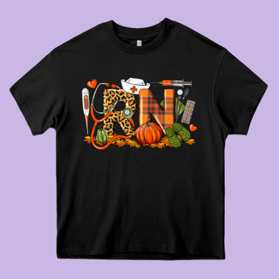 Fall Rn Registered Nurse Heavy Core Tee Designed By Lillyallendesigns