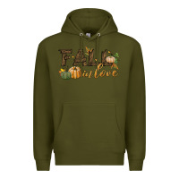 Army Green fall in love Premium Hoodie - BundleAndBundleShop