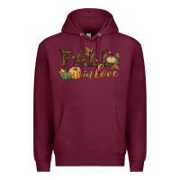 Burgundy fall in love Premium Hoodie - BundleAndBundleShop