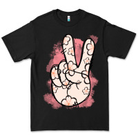 Black Floral Peace Sign Premium Tee - Jasminsmagicworld