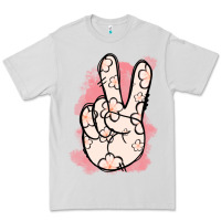 Dove Grey Floral Peace Sign Premium Tee - Jasminsmagicworld