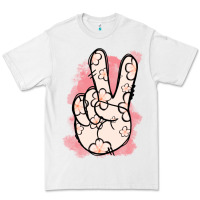 White Floral Peace Sign Premium Tee - Jasminsmagicworld