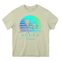 Mossy Vintage Aruba Beach Tropical Vibes Vacation Souvenir Gift Heavy Core Tee - minhPixels