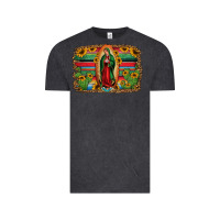 Vintage Black lady of guadalupe serape background Vintage Tee - Jasminsmagicworld