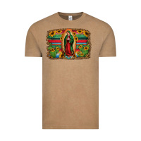 Vintage Coffee lady of guadalupe serape background Vintage Tee - Jasminsmagicworld
