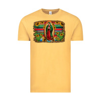 Vintage Mustard lady of guadalupe serape background Vintage Tee - Jasminsmagicworld