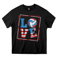 Black love usa flag volleyball gifts for volleyball fans teen t shirt Heavy Core Tee - minhPixels