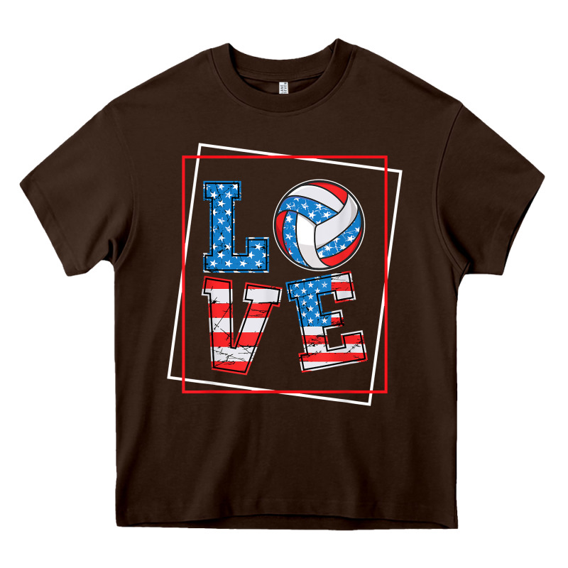 Love Usa Flag Volleyball Gifts For Volleyball Fans Teen T Shirt Heavy Core Tee by minhPixels | Teevron