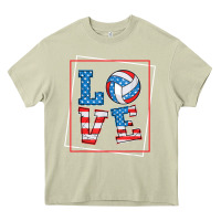 Mossy love usa flag volleyball gifts for volleyball fans teen t shirt Heavy Core Tee - minhPixels