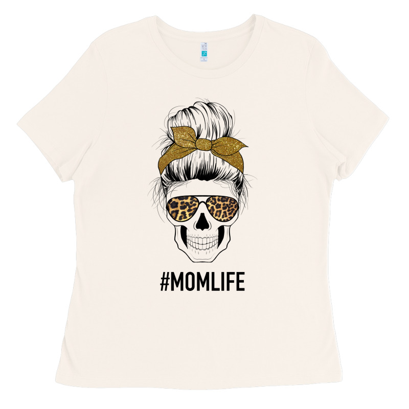 Glitter Patterned Leopard Mom Skull Ladies Tee by Bettercallsaul | Teevron