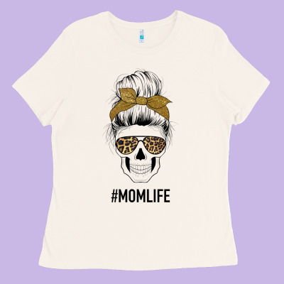 Glitter Patterned Leopard Mom Skull Ladies Tee Designed By Bettercallsaul