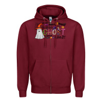 Burgundy ghost Zipper Hoodie - CowhideDigitalArt