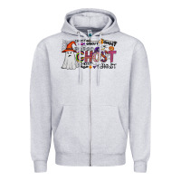 Heather Grey ghost Zipper Hoodie - CowhideDigitalArt