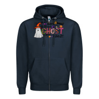 Navy ghost Zipper Hoodie - CowhideDigitalArt
