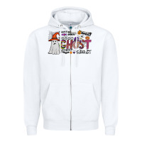 White ghost Zipper Hoodie - CowhideDigitalArt