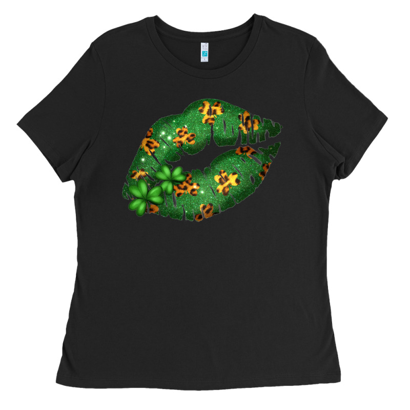 Green And Leopard Patterned Irish Day Lips Ladies Tee by Bettercallsaul | Teevron