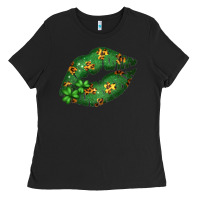 Black Green and Leopard Patterned Irish Day Lips Ladies Tee - Bettercallsaul