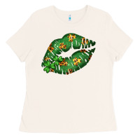Bone Green and Leopard Patterned Irish Day Lips Ladies Tee - Bettercallsaul