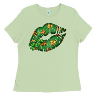 Matcha Green and Leopard Patterned Irish Day Lips Ladies Tee - Bettercallsaul
