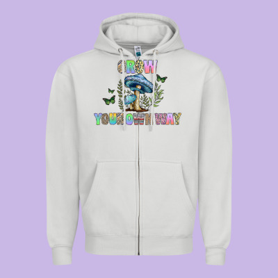 Grow Your Own Way Zipper Hoodie Designed By Cowhidedigitalart