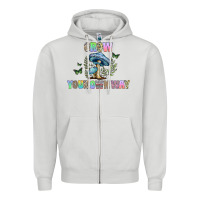 Dove Grey grow your own way Zipper Hoodie - CowhideDigitalArt