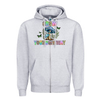 Heather Grey grow your own way Zipper Hoodie - CowhideDigitalArt