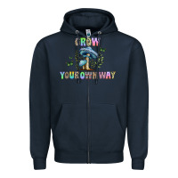 Navy grow your own way Zipper Hoodie - CowhideDigitalArt