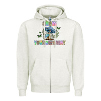 Oatmeal Heather grow your own way Zipper Hoodie - CowhideDigitalArt