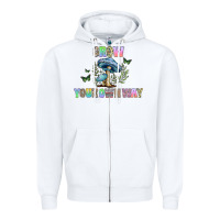 White grow your own way Zipper Hoodie - CowhideDigitalArt