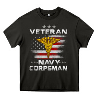 Asphalt Veteran Navy Corpsman Patriotic 4th of July Gifts Heavy Core Tee - minhPixels