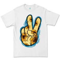 White Yellow Glitter Sunflower Peace Sign Premium Tee - Jasminsmagicworld