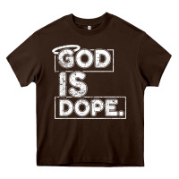 Chocolate Brown God Is Dope Gift for faithful Christians Heavy Core Tee - minhPixels